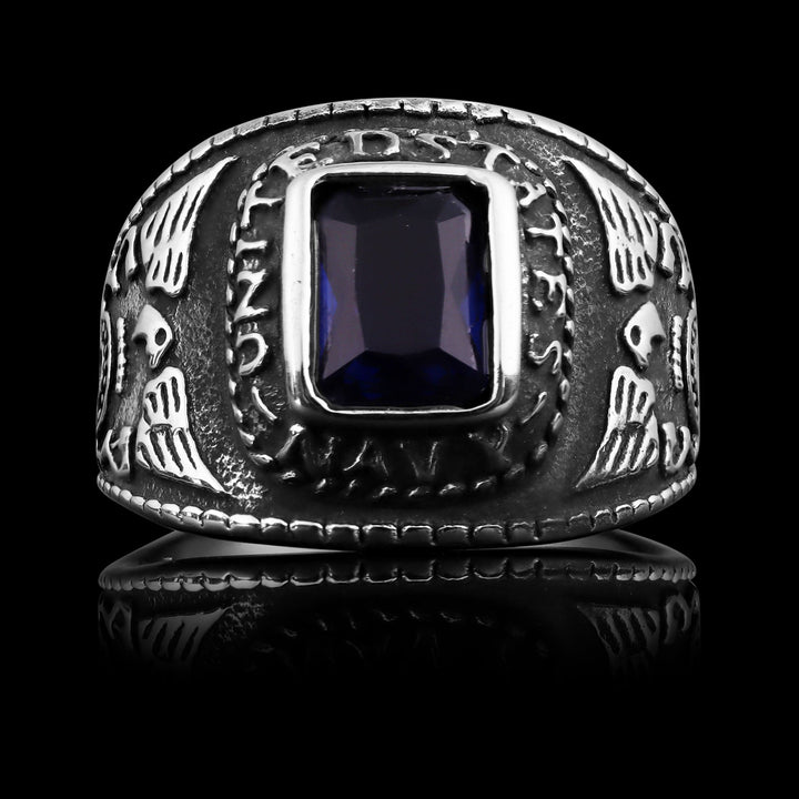 United States Military Blue Stone Women's Navy Ring