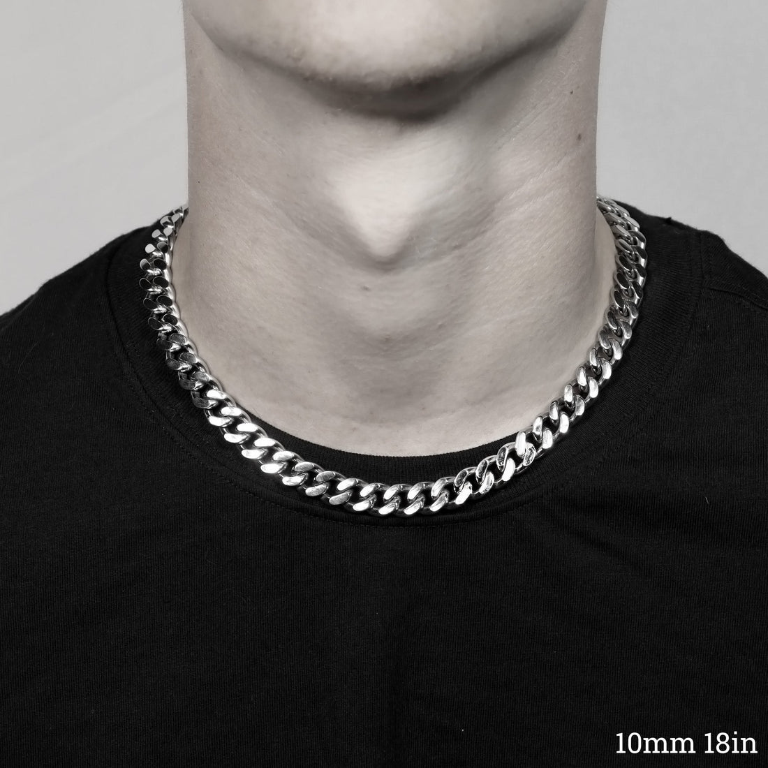 Stainless Steel Diamond Cut Curb Chain Necklace