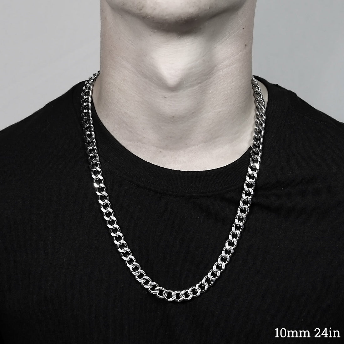 Stainless Steel Diamond Cut Curb Chain Necklace