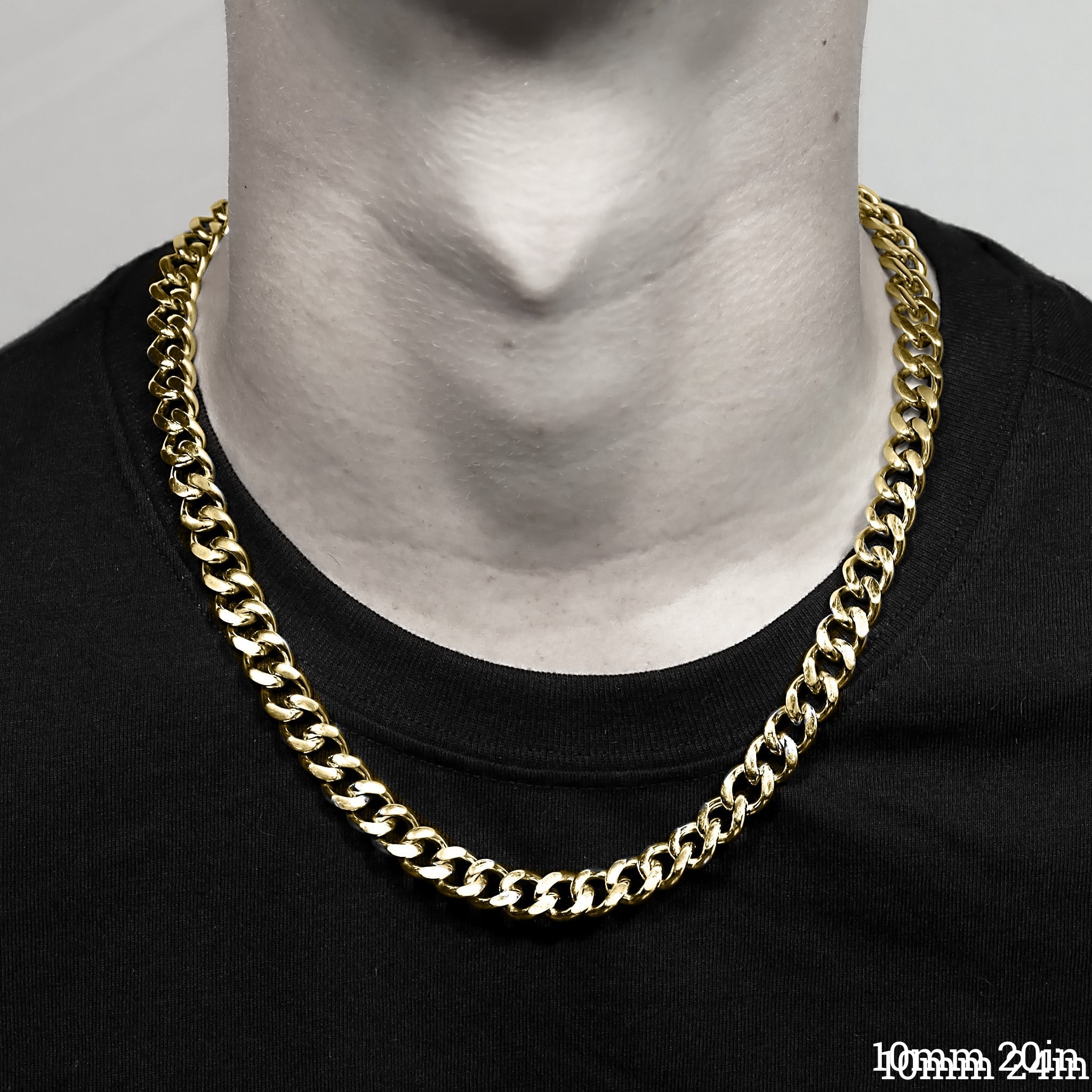 Gold Diamond Cut Curb Chain