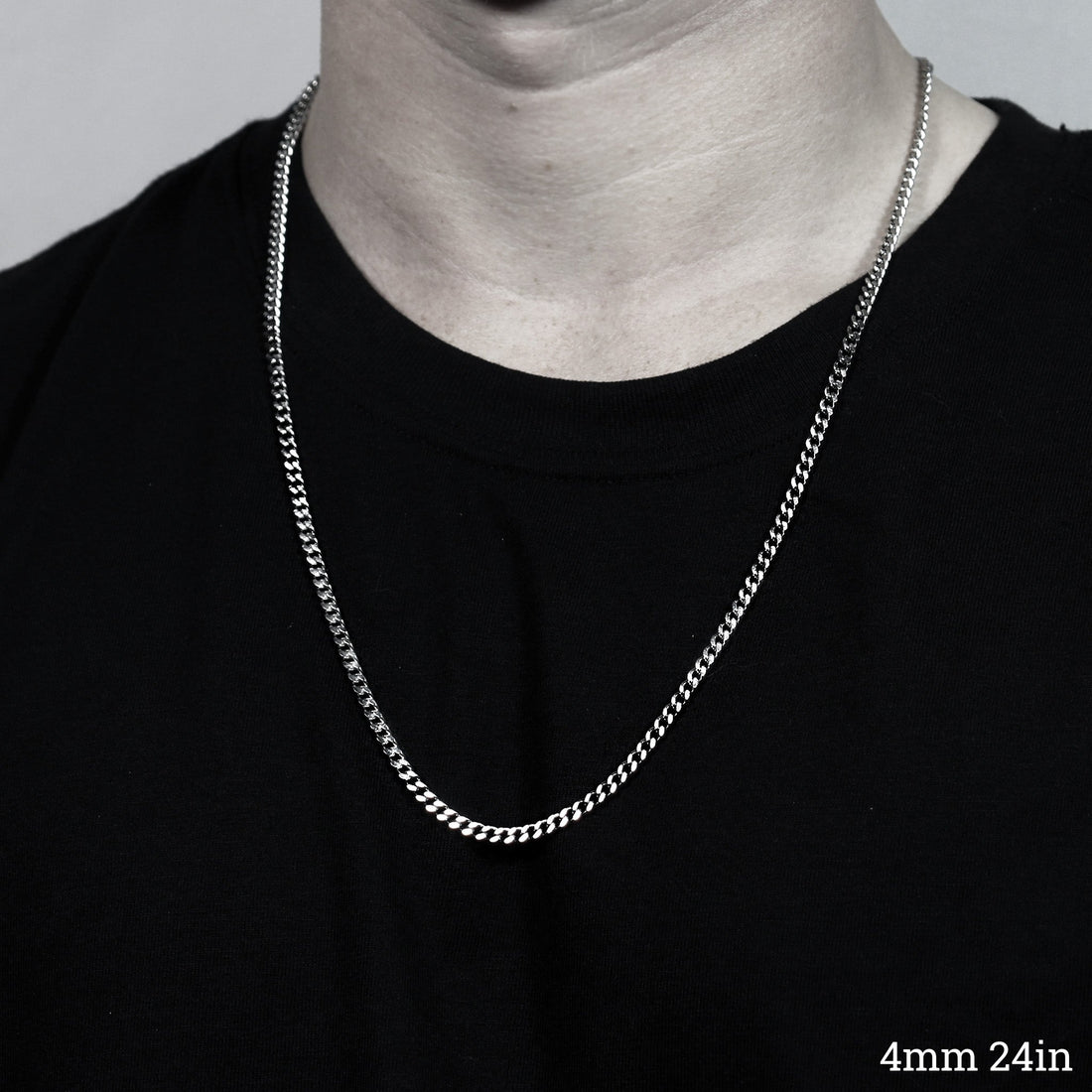 Stainless Steel Diamond Cut Curb Chain Necklace