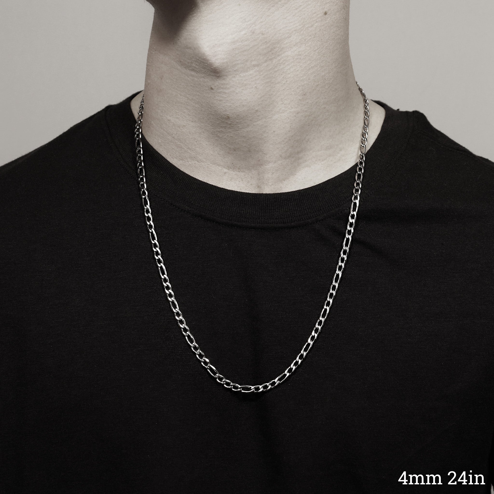 Stainless Steel Figaro Chain Necklace
