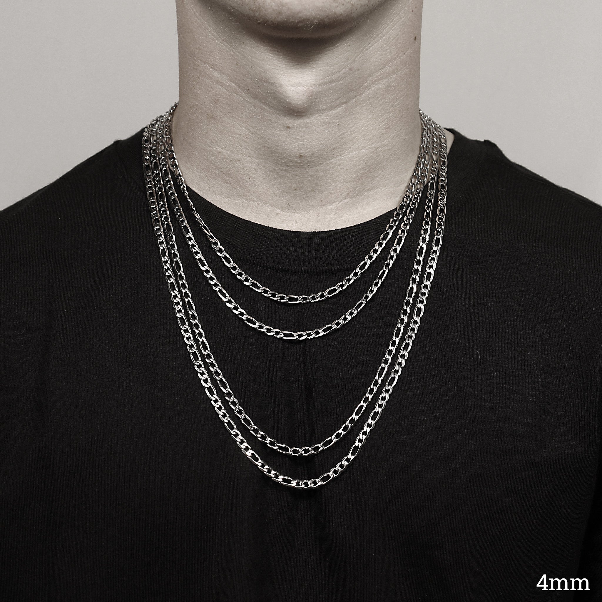 Stainless Steel Figaro Chain Necklace