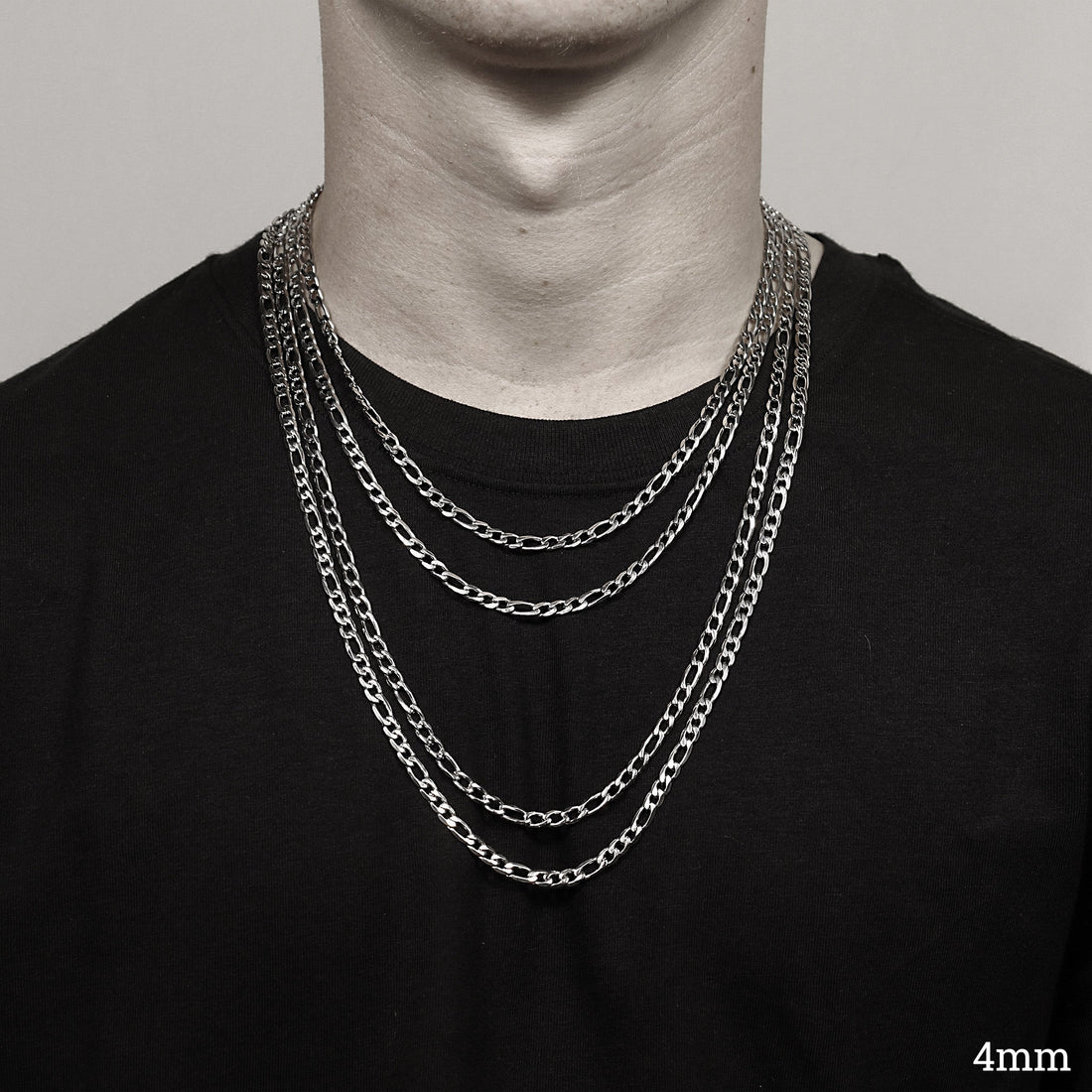 Stainless Steel Figaro Chain Necklace