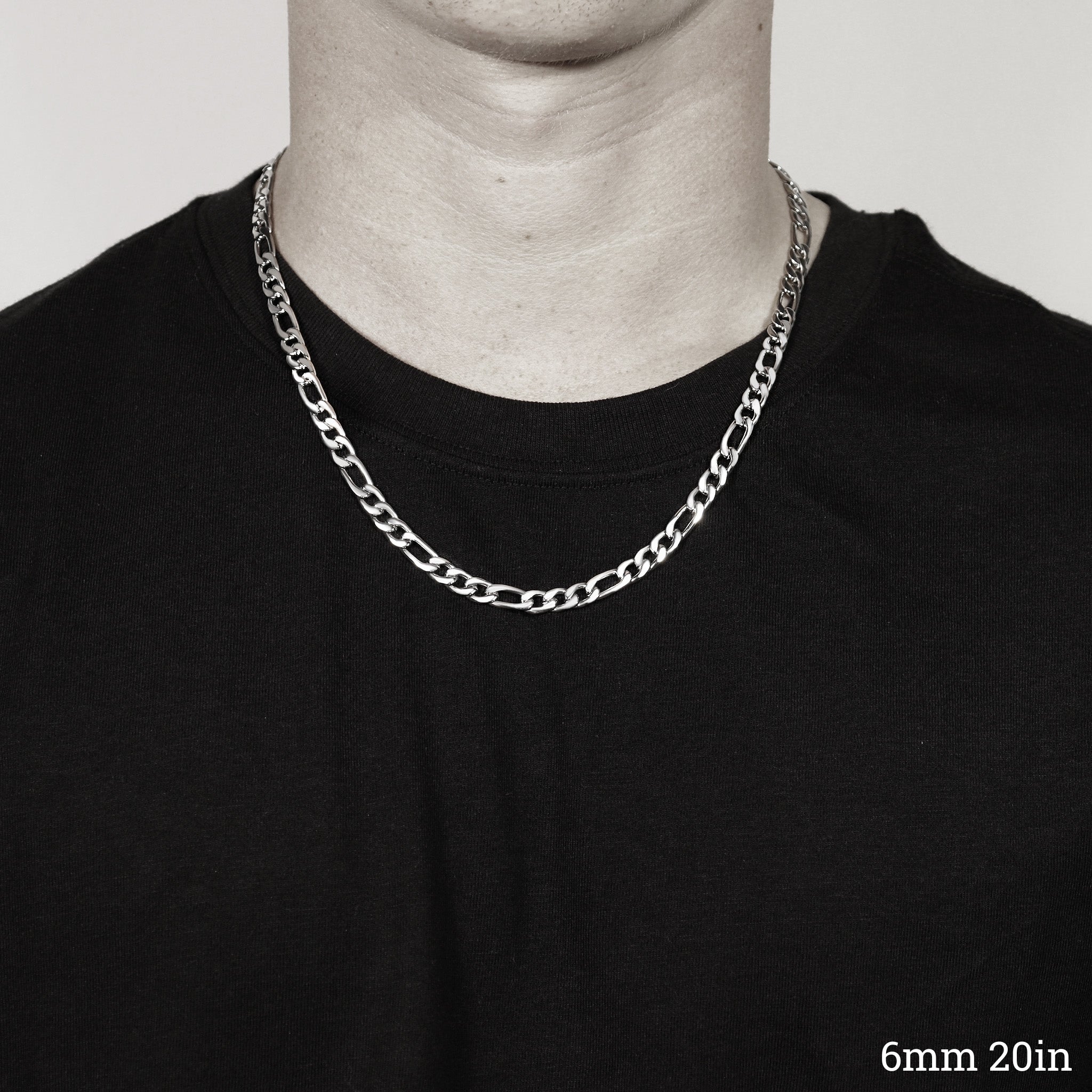 Stainless Steel Figaro Chain Necklace