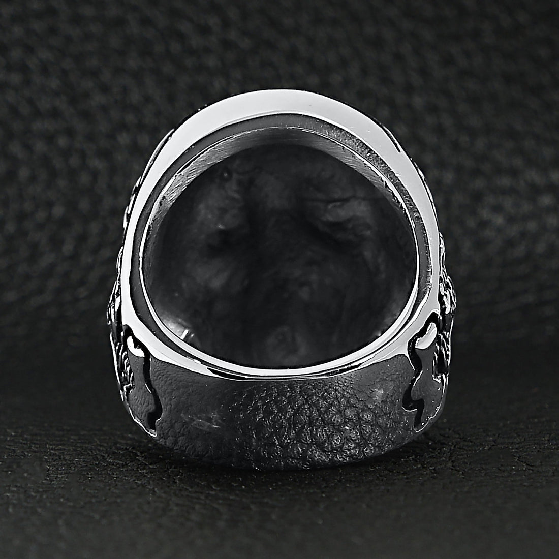 Stainless Steel Skull With Skeleton Accents Ring