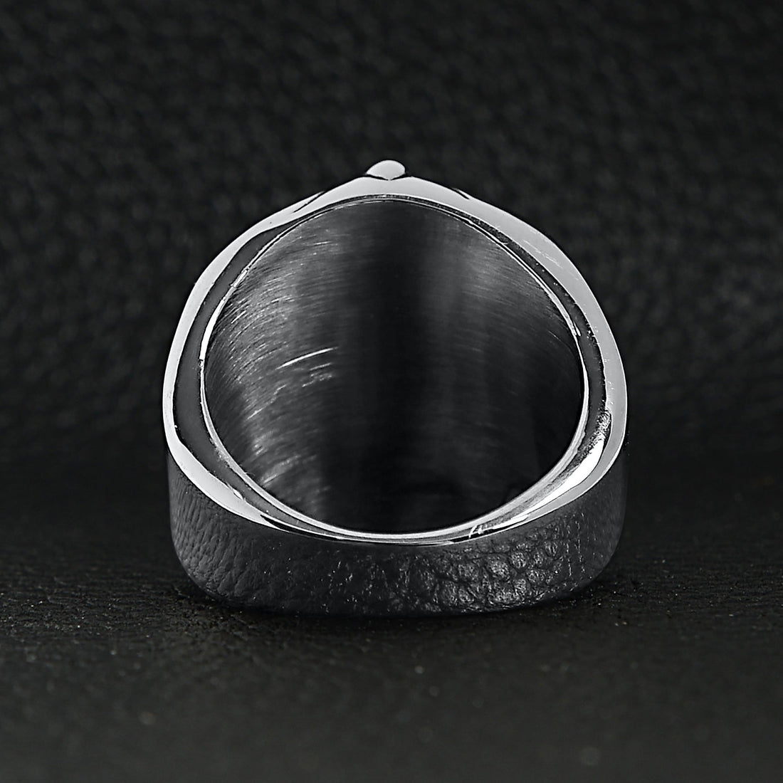 Stainless Steel Skull With Spider And Web Accents Ring
