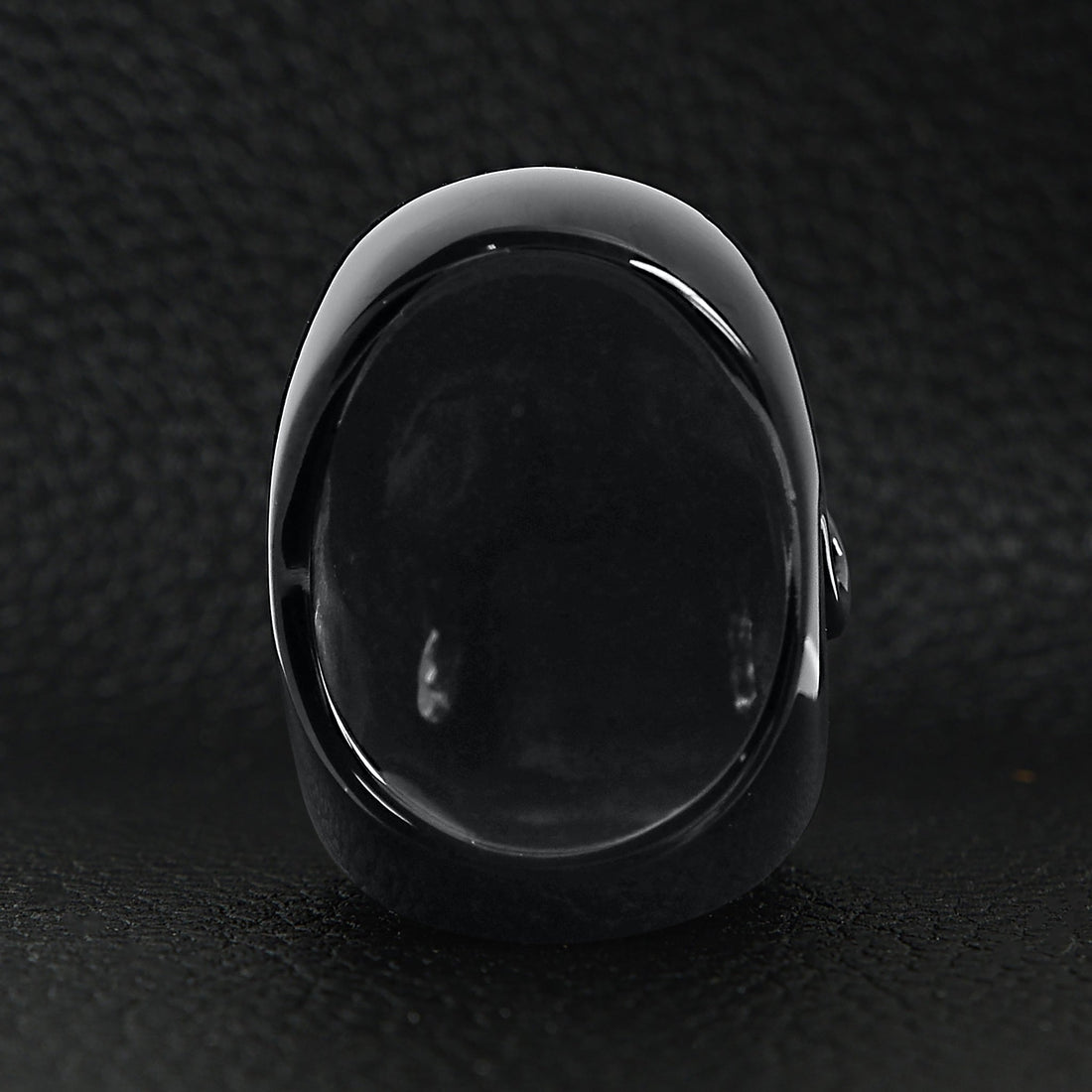 Stainless Steel Large Black Skull Ring