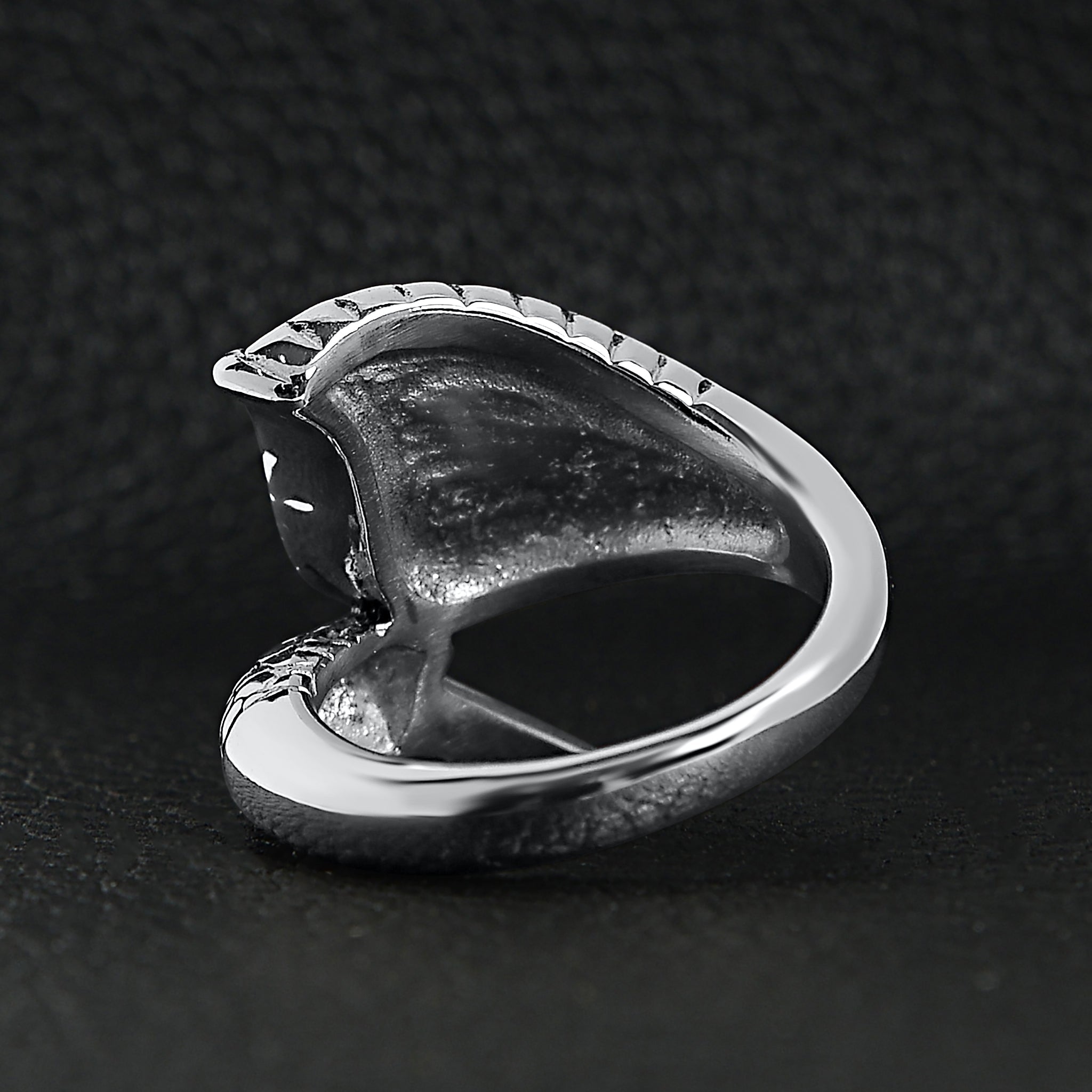 Stainless Steel Dragon Claw & Angel Wing Ring