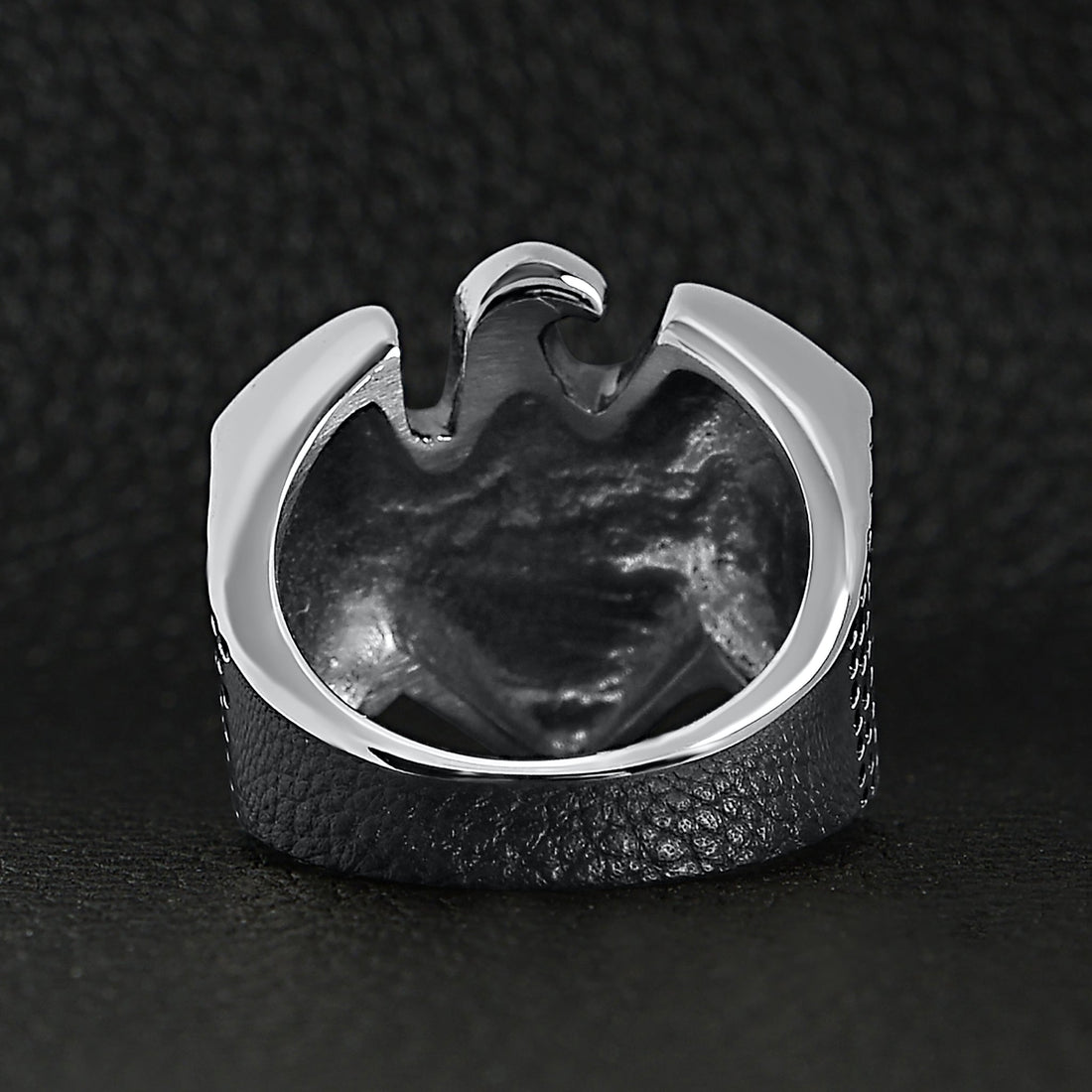 Stainless Steel "AMERICAN BIKER" With Eagle Unisex Ring