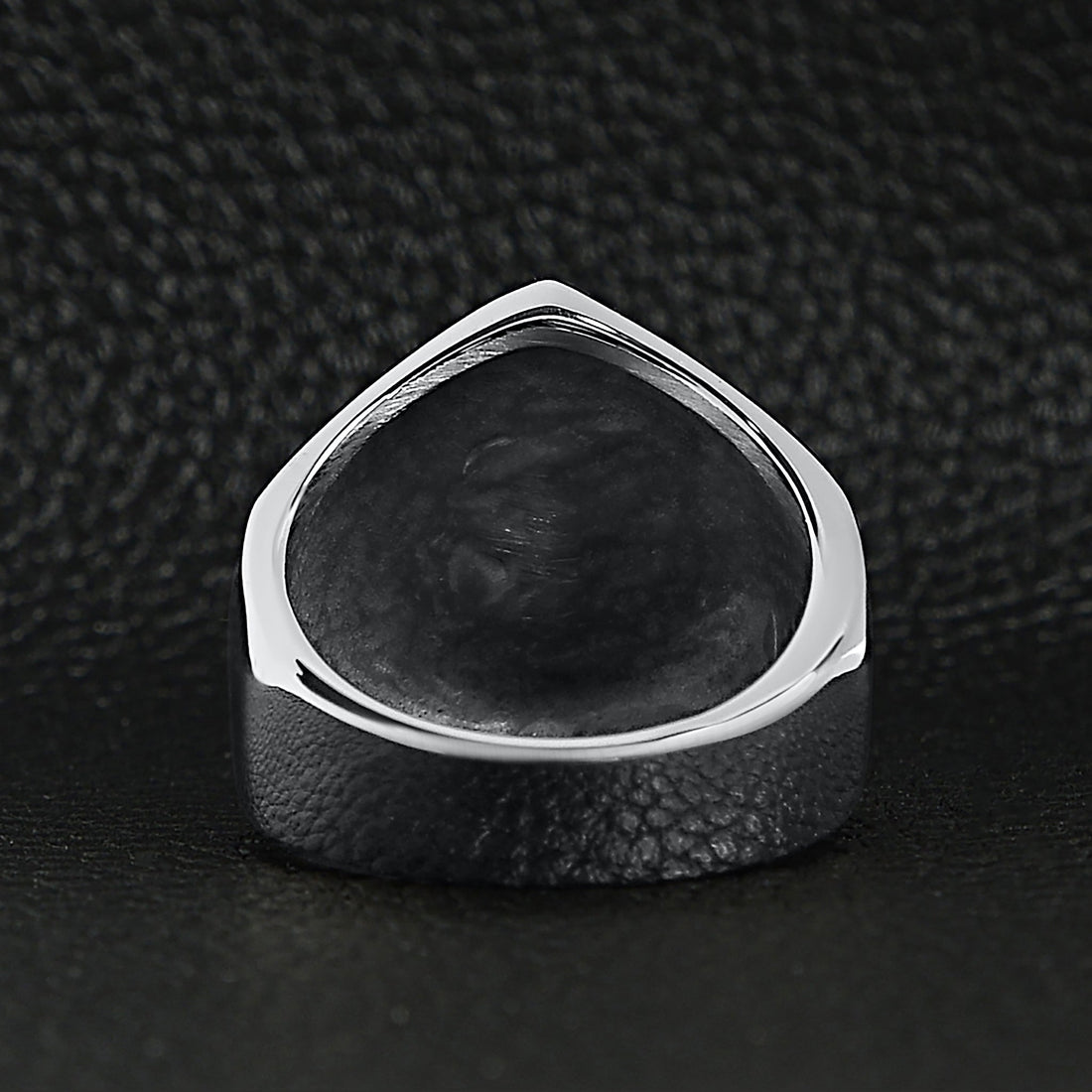 Stainless Steel Lucky "7" With Skull Accents Signet Ring