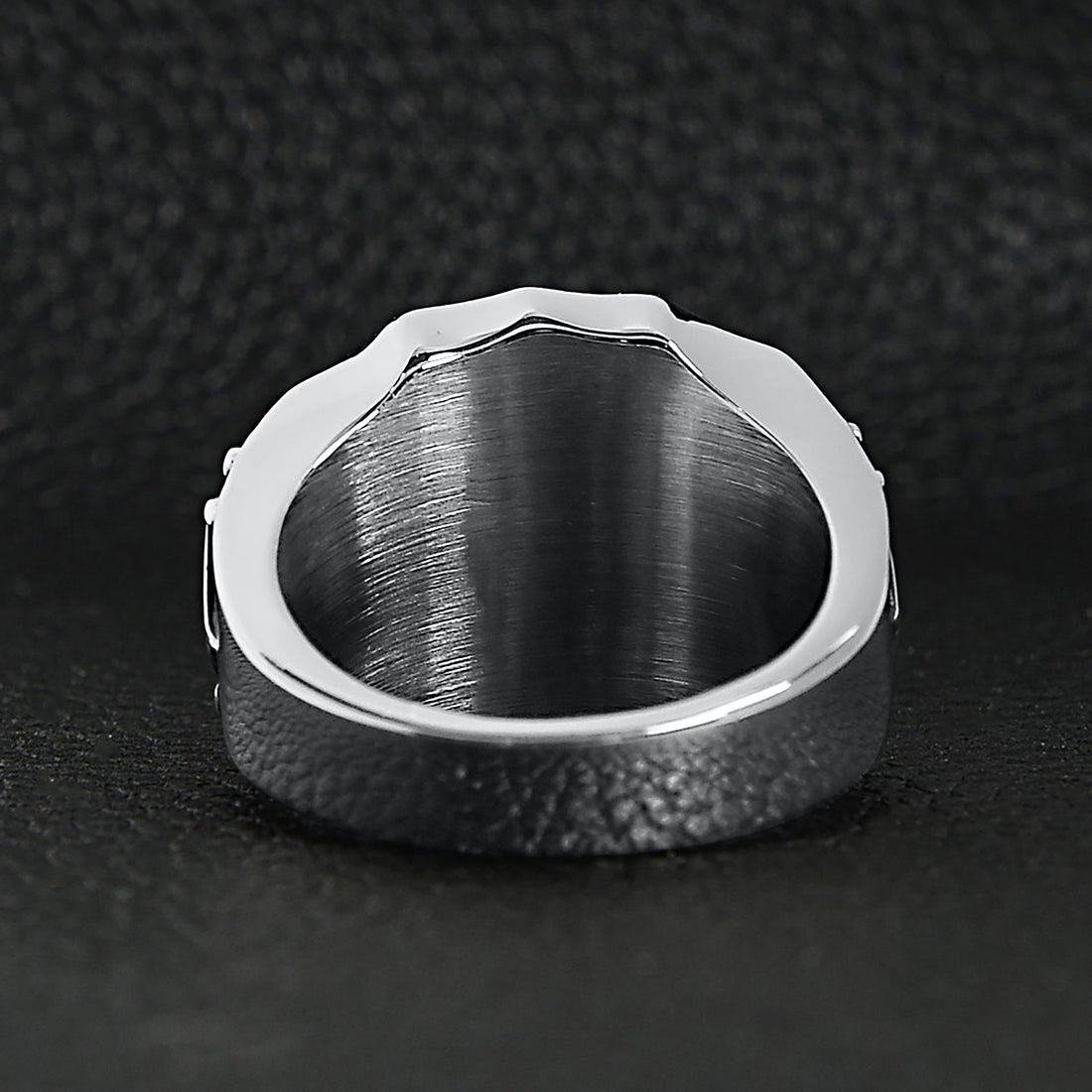 18K Gold PVD Coated Stainless Steel Fleur De Lis Shield Signet Ring