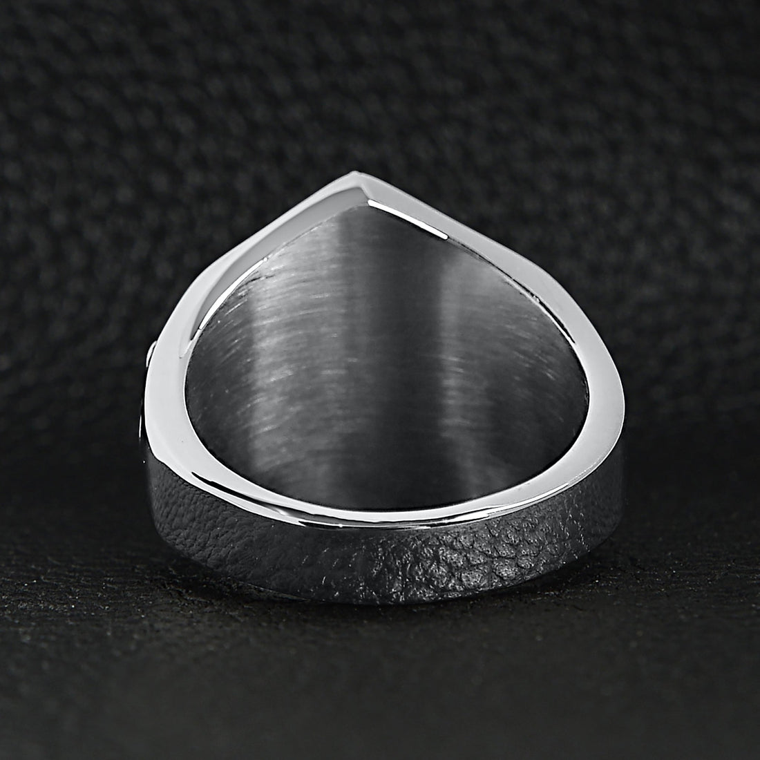 Stainless Steel "1%er" With Skull Accents Signet Ring