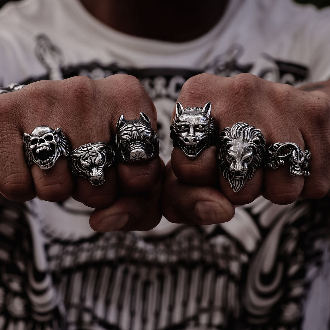 Stainless Steel Roaring Lion Ring