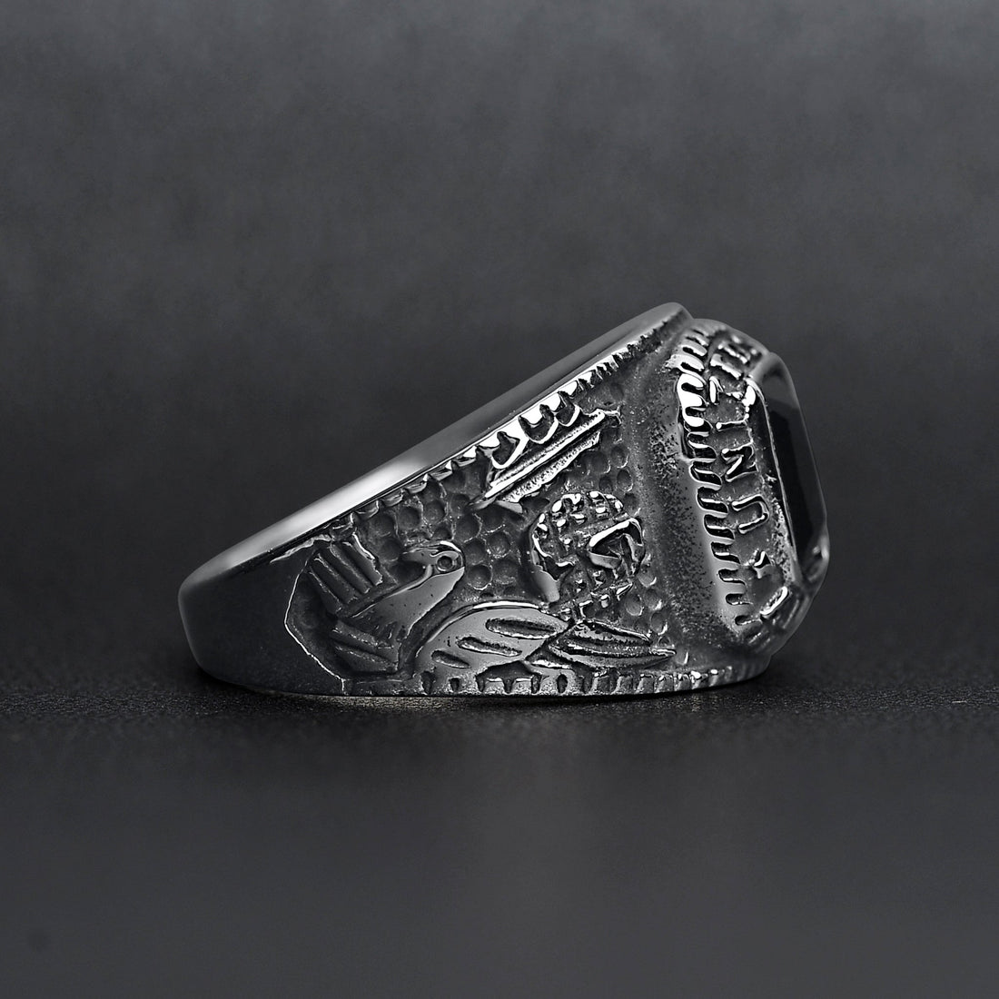 United States Military Black Stone Women's Army Ring