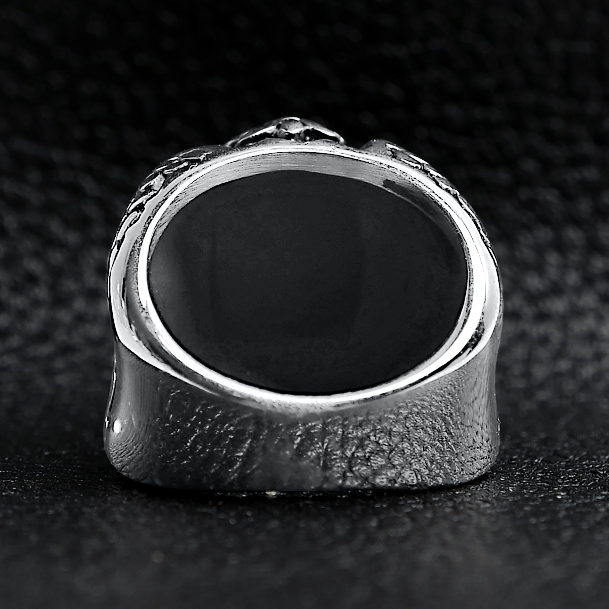 Fleur De Lis Black Stone Ring