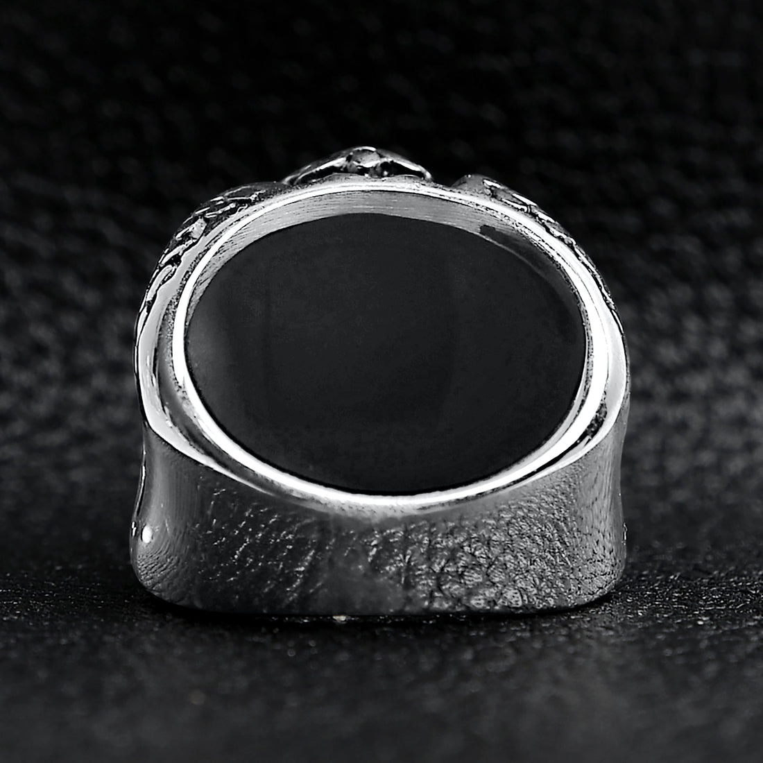 Fleur De Lis Black Stone Ring