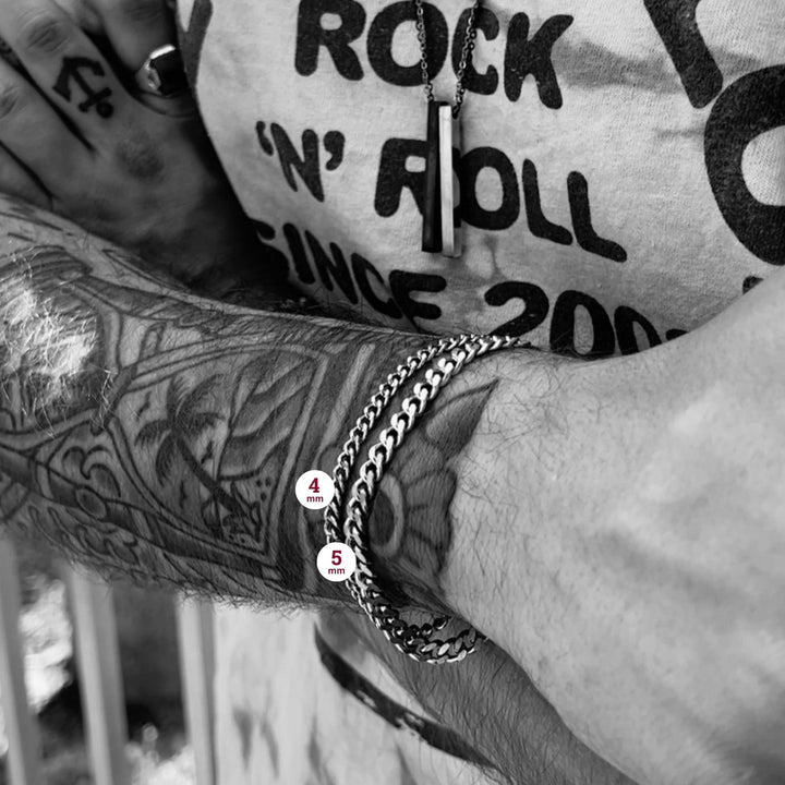 Stainless Steel Diamond Cut Curb Chain Bracelet