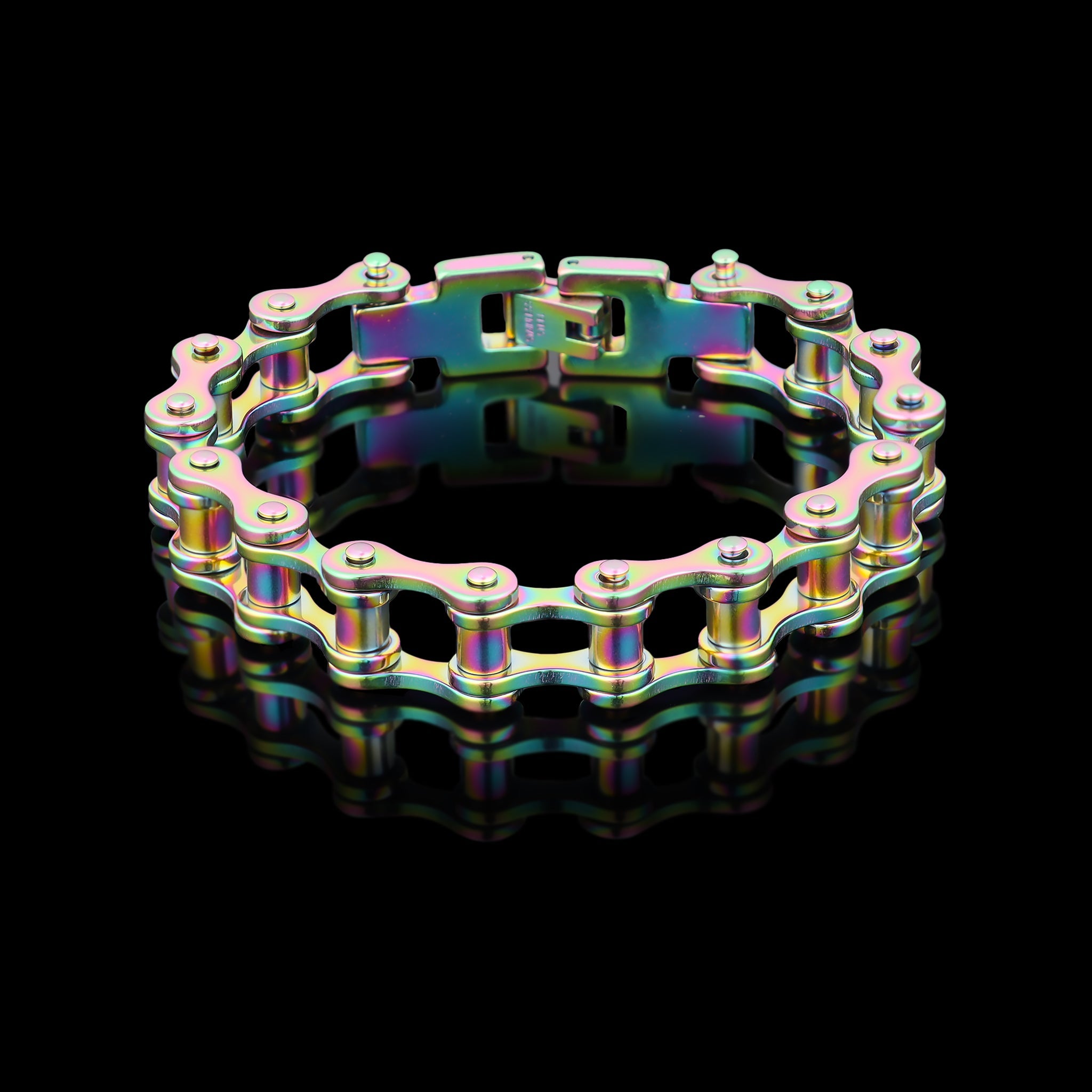 Stainless Steel Rainbow Bike Chain Bracelet