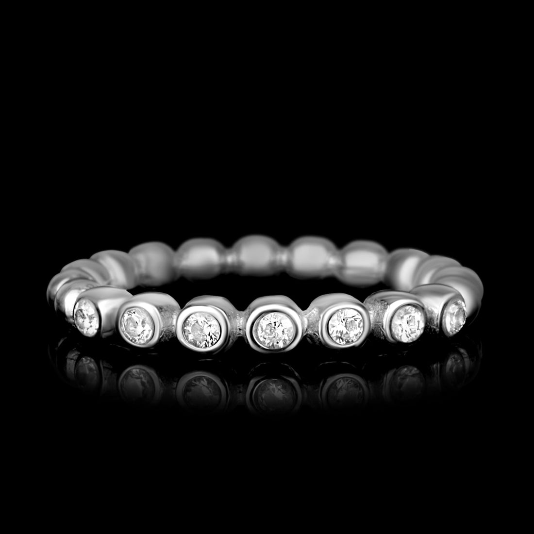 Women's Beaded Stone Stacking Ring